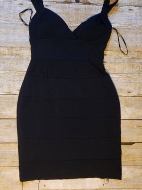 XOXO Black Sleeveless V-Neck Bodycon Mini Dress